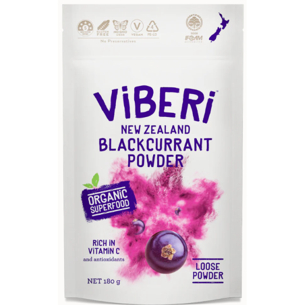 Organic Blackcurrant Powder 180g (Loose Powder)