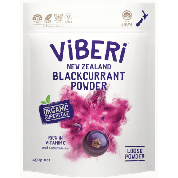 Organic Blackcurrant Powder 450g (Loose Powder)
